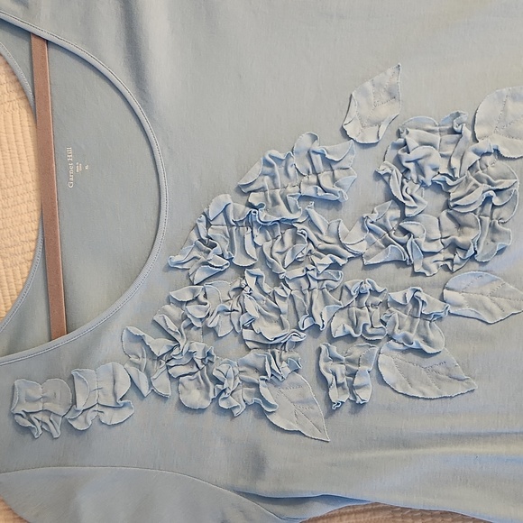 Garnet Hill applique tee pale blue XL - Picture 4 of 6